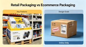 Retail packaging vs ecommerce packaging comparison